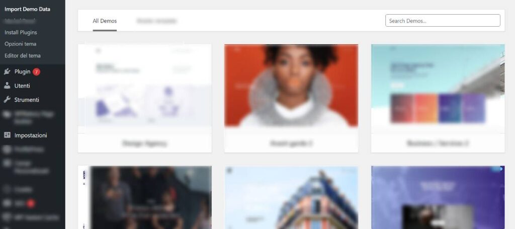 Siti demo di tema WordPress